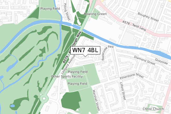 WN7 4BL map - large scale - OS Open Zoomstack (Ordnance Survey)