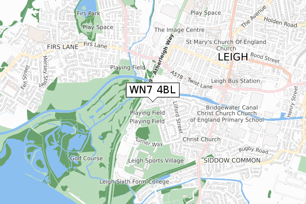 WN7 4BL map - small scale - OS Open Zoomstack (Ordnance Survey)