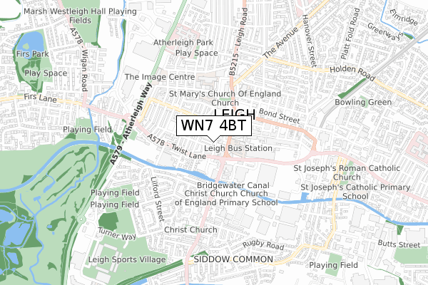 WN7 4BT map - small scale - OS Open Zoomstack (Ordnance Survey)