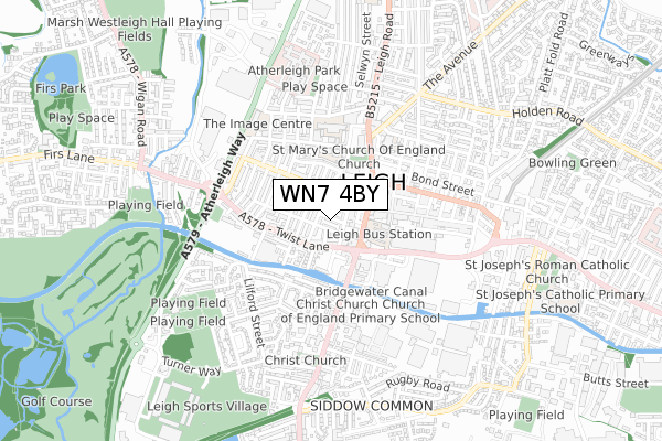 WN7 4BY map - small scale - OS Open Zoomstack (Ordnance Survey)