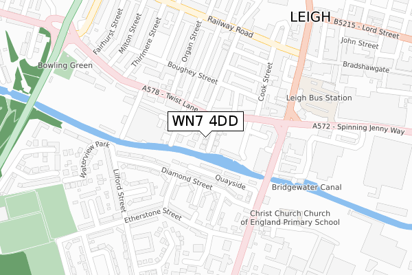 WN7 4DD map - large scale - OS Open Zoomstack (Ordnance Survey)