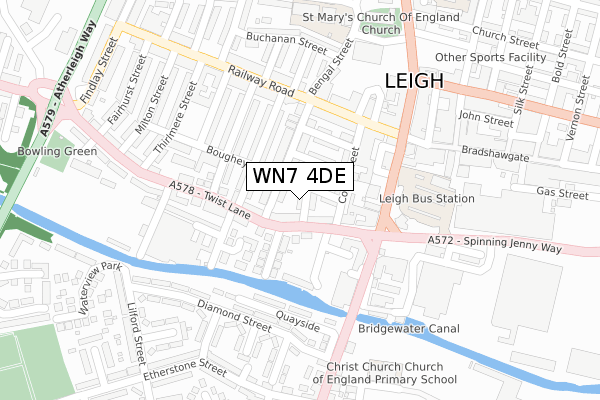 WN7 4DE map - large scale - OS Open Zoomstack (Ordnance Survey)