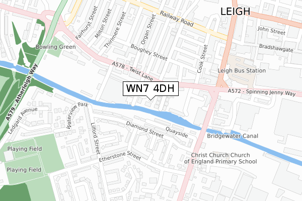 WN7 4DH map - large scale - OS Open Zoomstack (Ordnance Survey)