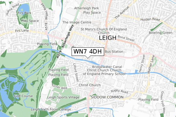 WN7 4DH map - small scale - OS Open Zoomstack (Ordnance Survey)