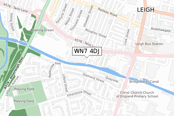 WN7 4DJ map - large scale - OS Open Zoomstack (Ordnance Survey)