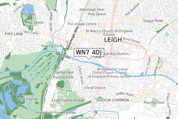 WN7 4DJ map - small scale - OS Open Zoomstack (Ordnance Survey)