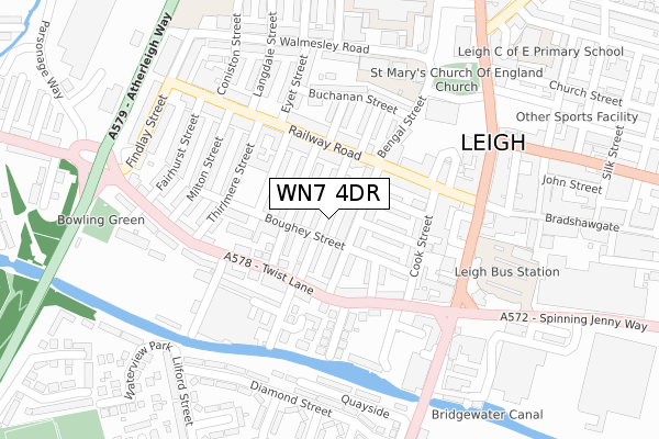 WN7 4DR map - large scale - OS Open Zoomstack (Ordnance Survey)