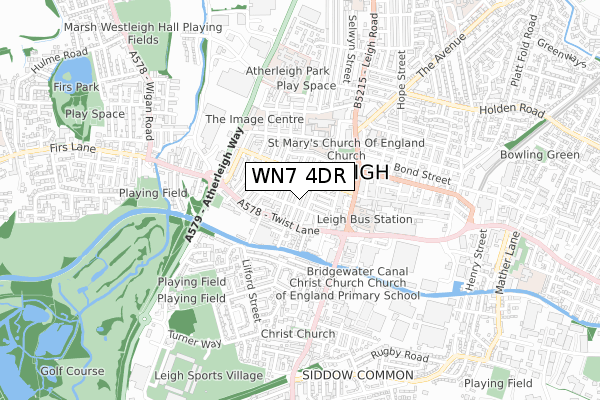 WN7 4DR map - small scale - OS Open Zoomstack (Ordnance Survey)