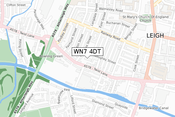 WN7 4DT map - large scale - OS Open Zoomstack (Ordnance Survey)