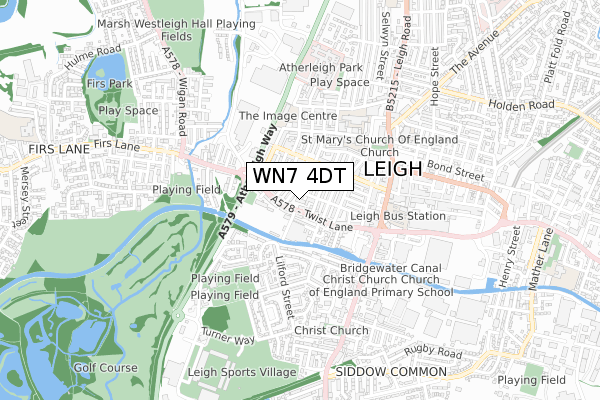 WN7 4DT map - small scale - OS Open Zoomstack (Ordnance Survey)