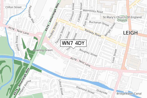 WN7 4DY map - large scale - OS Open Zoomstack (Ordnance Survey)