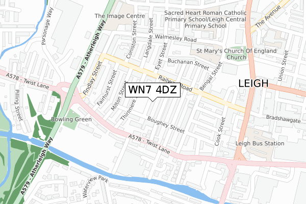 WN7 4DZ map - large scale - OS Open Zoomstack (Ordnance Survey)