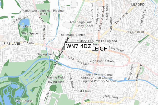 WN7 4DZ map - small scale - OS Open Zoomstack (Ordnance Survey)