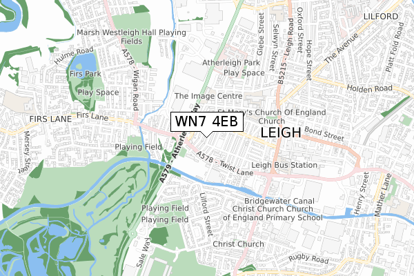 WN7 4EB map - small scale - OS Open Zoomstack (Ordnance Survey)