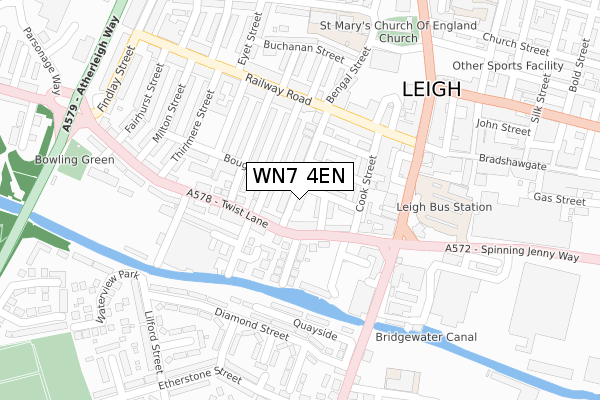 WN7 4EN map - large scale - OS Open Zoomstack (Ordnance Survey)