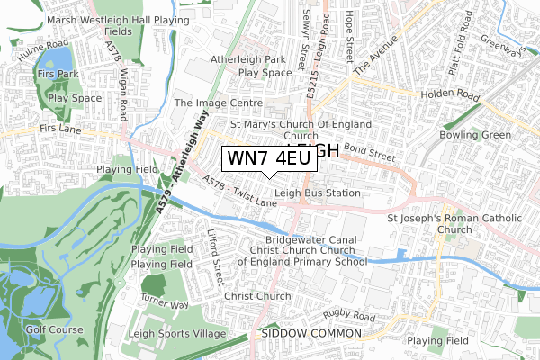 WN7 4EU map - small scale - OS Open Zoomstack (Ordnance Survey)