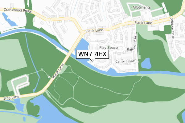 WN7 4EX map - large scale - OS Open Zoomstack (Ordnance Survey)