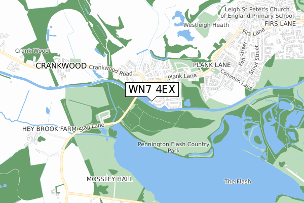 WN7 4EX map - small scale - OS Open Zoomstack (Ordnance Survey)