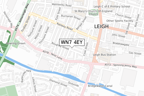 WN7 4EY map - large scale - OS Open Zoomstack (Ordnance Survey)