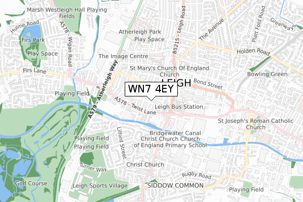 WN7 4EY map - small scale - OS Open Zoomstack (Ordnance Survey)