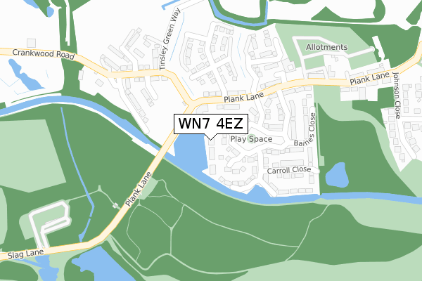 WN7 4EZ map - large scale - OS Open Zoomstack (Ordnance Survey)