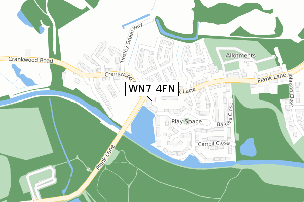 WN7 4FN map - large scale - OS Open Zoomstack (Ordnance Survey)