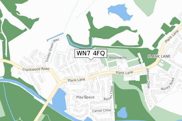 WN7 4FQ map - large scale - OS Open Zoomstack (Ordnance Survey)