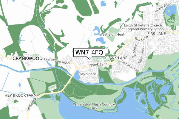 WN7 4FQ map - small scale - OS Open Zoomstack (Ordnance Survey)