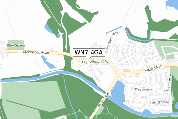 WN7 4GA map - large scale - OS Open Zoomstack (Ordnance Survey)