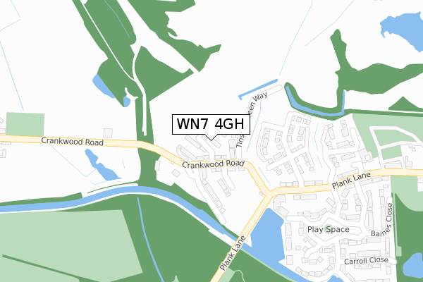 WN7 4GH map - large scale - OS Open Zoomstack (Ordnance Survey)