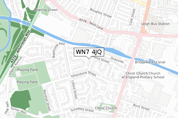 WN7 4JQ map - large scale - OS Open Zoomstack (Ordnance Survey)