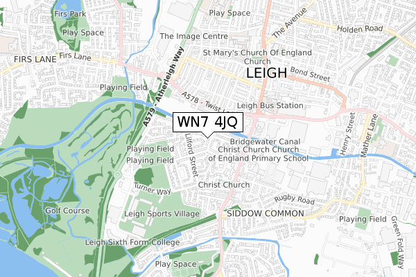 WN7 4JQ map - small scale - OS Open Zoomstack (Ordnance Survey)