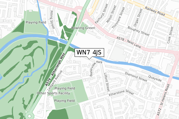 WN7 4JS map - large scale - OS Open Zoomstack (Ordnance Survey)