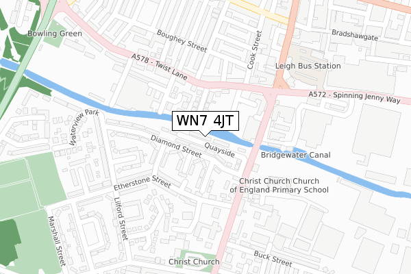 WN7 4JT map - large scale - OS Open Zoomstack (Ordnance Survey)