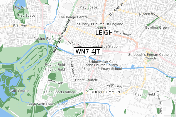 WN7 4JT map - small scale - OS Open Zoomstack (Ordnance Survey)