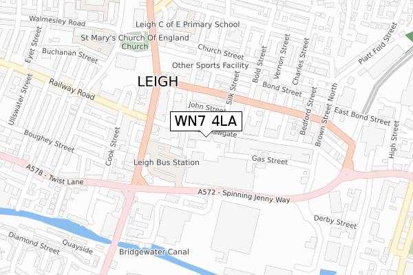 WN7 4LA map - large scale - OS Open Zoomstack (Ordnance Survey)