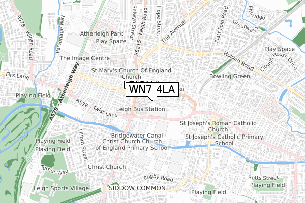 WN7 4LA map - small scale - OS Open Zoomstack (Ordnance Survey)