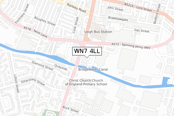 WN7 4LL map - large scale - OS Open Zoomstack (Ordnance Survey)