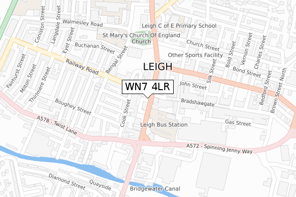 WN7 4LR map - large scale - OS Open Zoomstack (Ordnance Survey)