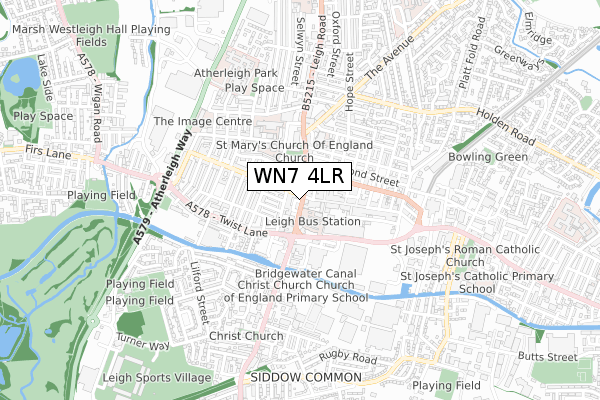 WN7 4LR map - small scale - OS Open Zoomstack (Ordnance Survey)