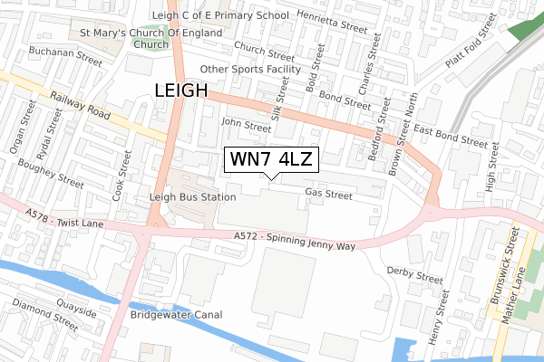 WN7 4LZ map - large scale - OS Open Zoomstack (Ordnance Survey)