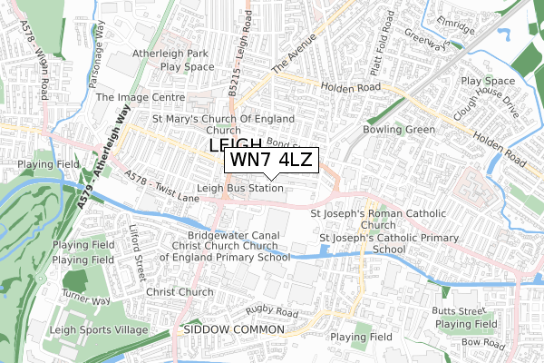 WN7 4LZ map - small scale - OS Open Zoomstack (Ordnance Survey)