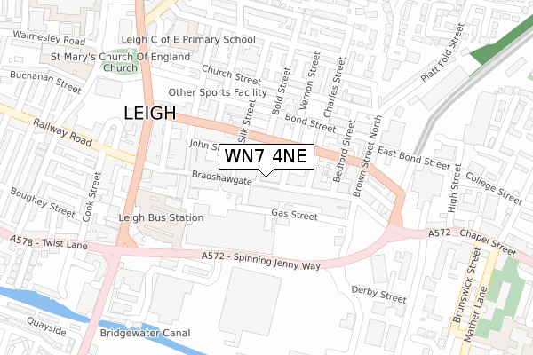 WN7 4NE map - large scale - OS Open Zoomstack (Ordnance Survey)