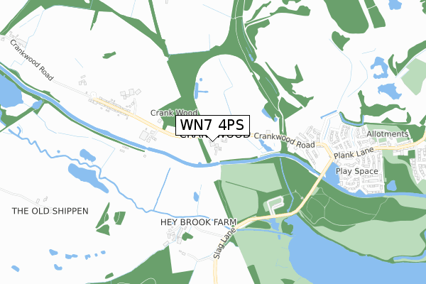 WN7 4PS map - small scale - OS Open Zoomstack (Ordnance Survey)