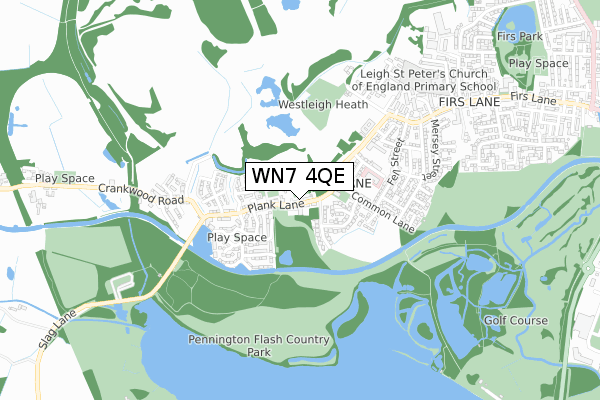 WN7 4QE map - small scale - OS Open Zoomstack (Ordnance Survey)