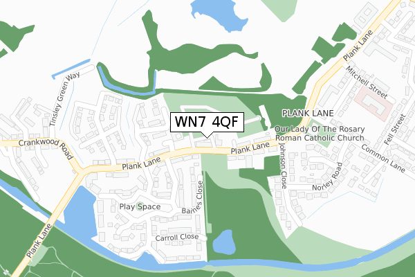 WN7 4QF map - large scale - OS Open Zoomstack (Ordnance Survey)