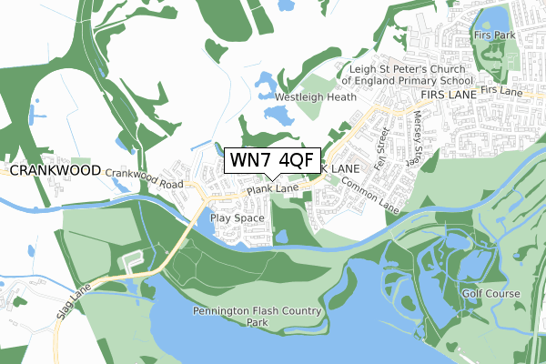 WN7 4QF map - small scale - OS Open Zoomstack (Ordnance Survey)