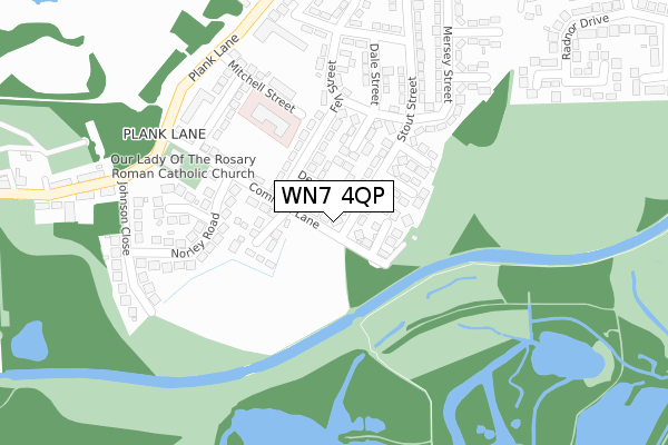 WN7 4QP map - large scale - OS Open Zoomstack (Ordnance Survey)