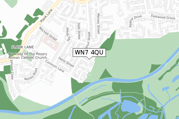 WN7 4QU map - large scale - OS Open Zoomstack (Ordnance Survey)