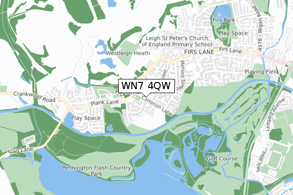 WN7 4QW map - small scale - OS Open Zoomstack (Ordnance Survey)